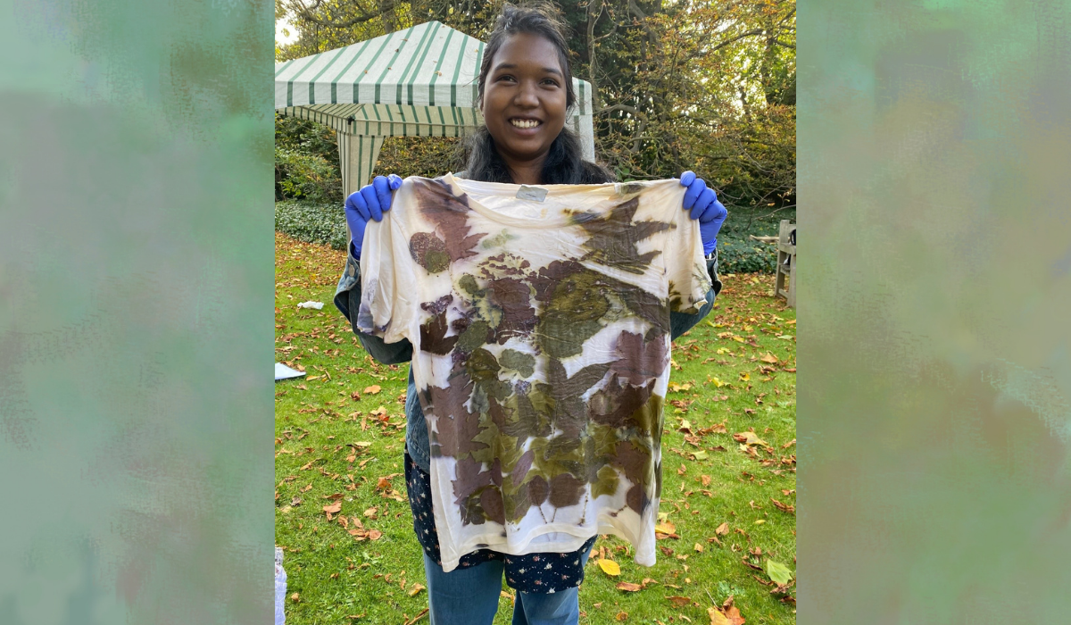 Student with t-shirt creation