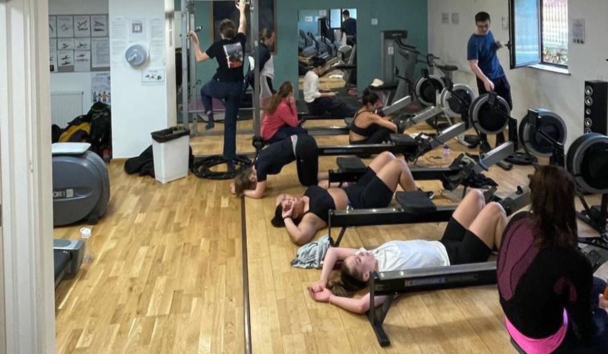 Boat Club members' traimning in the gym