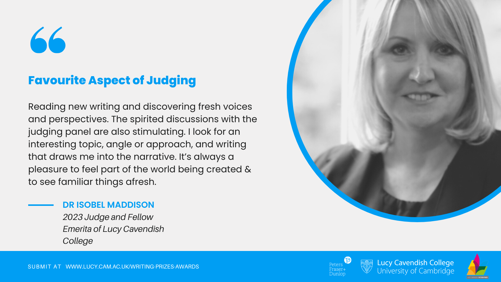 Isobel Maddison judges quote