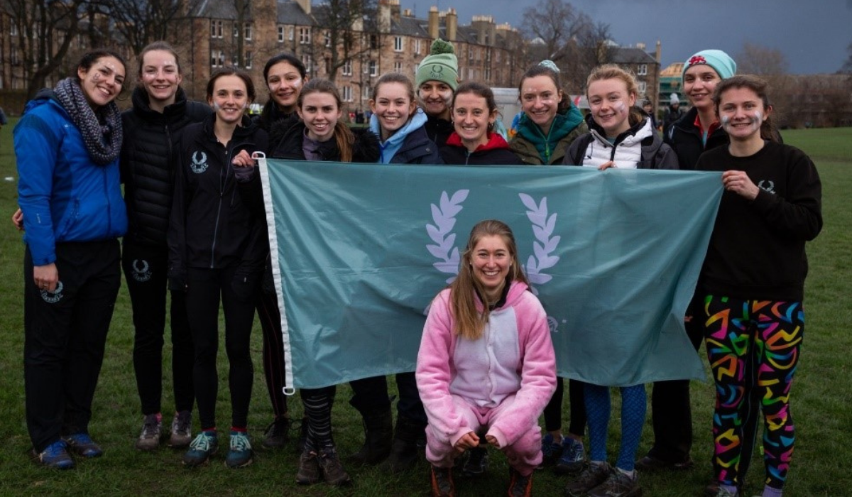 The Cambridge University Hare and Hounds’ Women’s team at the 2020 British University Cross Country Championships in Edinburgh