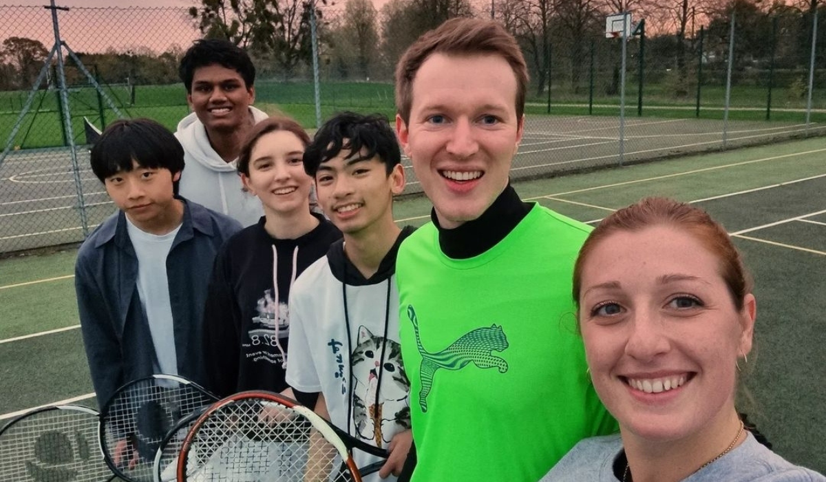 Tennis club members selfie