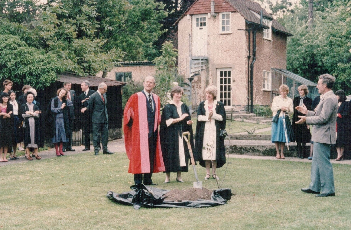 Prince Philip planting handkerchief tree