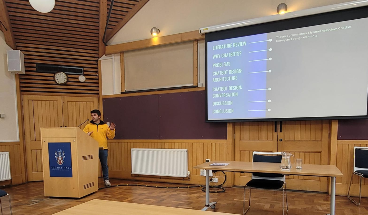 Connor presenting a preliminary structure of his dissertation