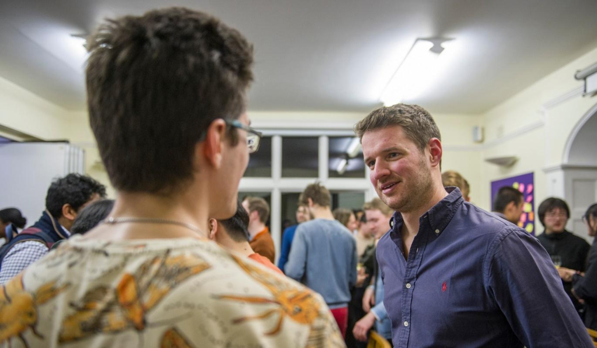 people chatting at Cambridge Founders Matchmaking  event