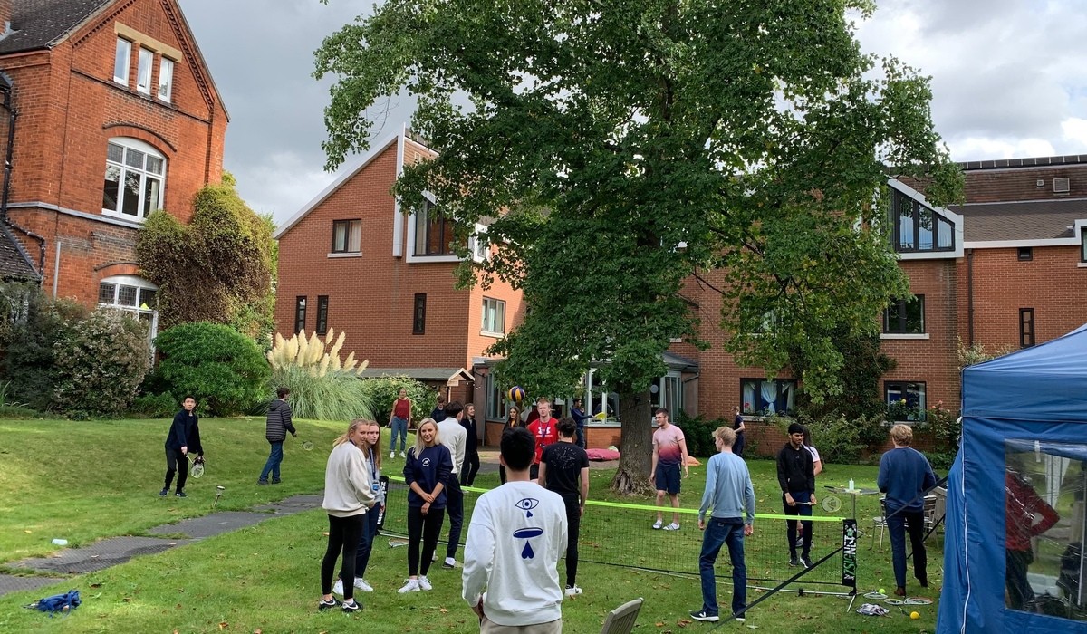 Students on College lawn