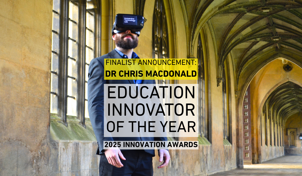 Dr Chris Macdonald named finalist for Education Innovator of the Year
