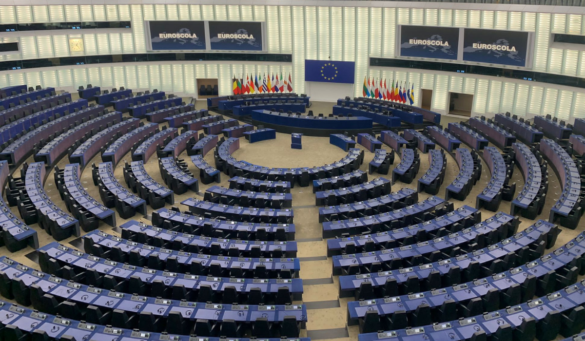 Seats at European parliament in Brussels