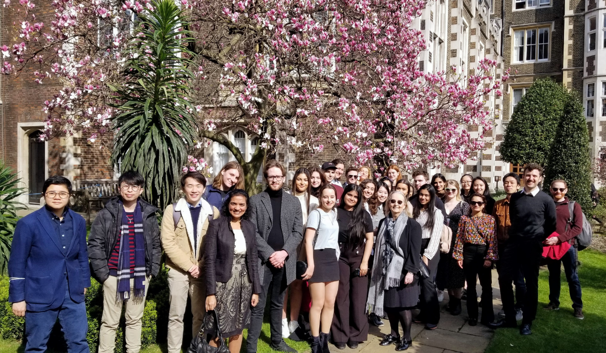 Lucy students in Middle Temple gardens