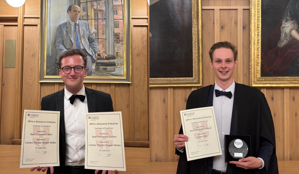 Lucy Cavendish Students win awards on prestigious MPhil in Bioscience Enterprise