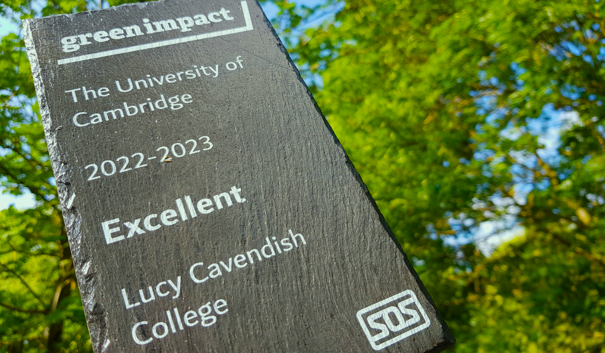 Award plaque: The University of Cambridge, 2022-23, Excellence Award for Lucy Cavendish College