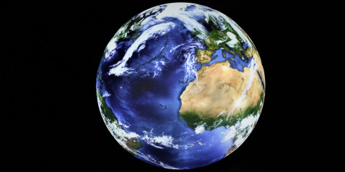 A globe depicting climate change