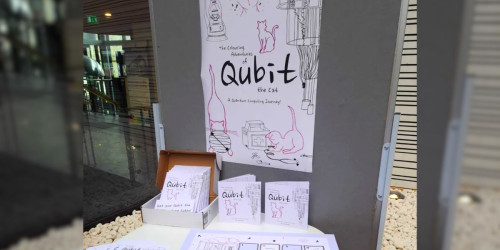 Poster and booklets of 'Qubit the cat' 